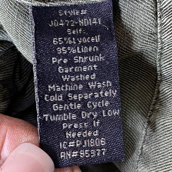 Sanctuary Womens Military Frill Peplum Jacket Full Zip Raw Edge Pockets Green XS - Picture 7 of 9